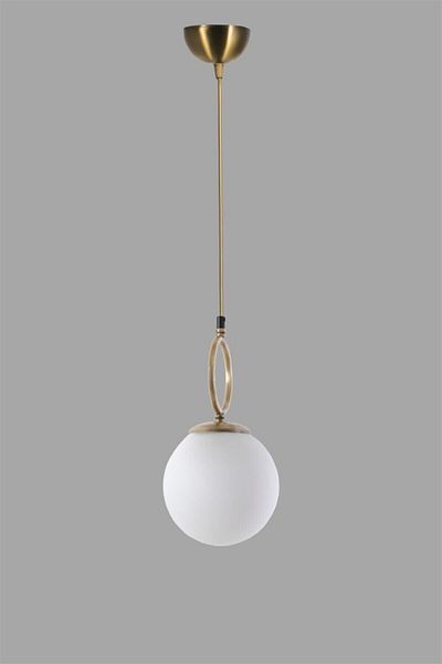 Lumexx White Glass Morino Single Antique Pendant Lamp
