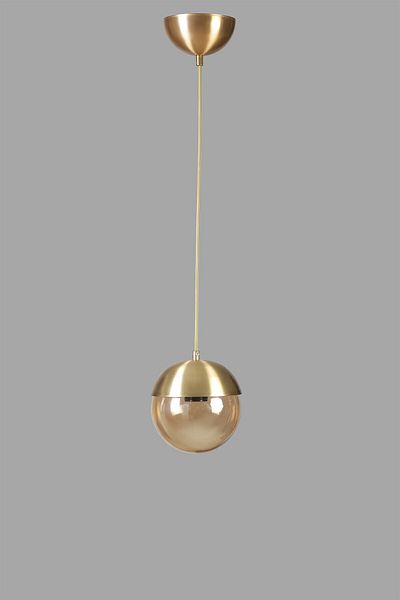 Lumexx Antique Honey Glass Globe Single Pendant Lamp