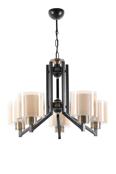 Lumexx Ruby Black Honey Glass Chandelier Set of 5