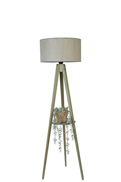 Lumexx SEHBALI TRİPOD YEŞİL LAMBADER SİLİNDİR BAMBU 06 ABAJURLU