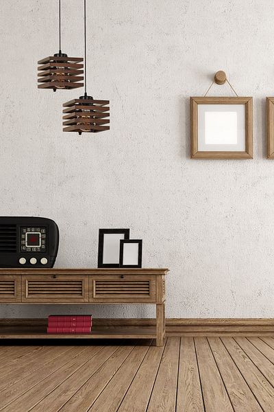 Lumexx Cara Wooden Walnut Pendant Lamp with 2 Trays