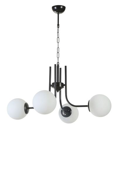 Lumexx NEVADA - Black and White Glass Chandelier Set of 4