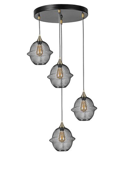 Lumexx MERKÜR Set of 4 Black Tray Pendant Lamp