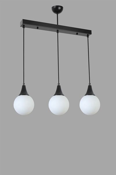 Lumexx AFRA 3 Row Glass Pendant Lamp - Black and White