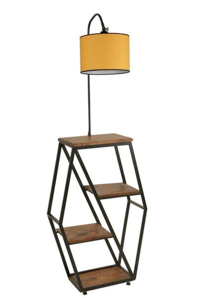 Lumexx Sembol Ceviz Lambader Silindir Hardal Abajurlu