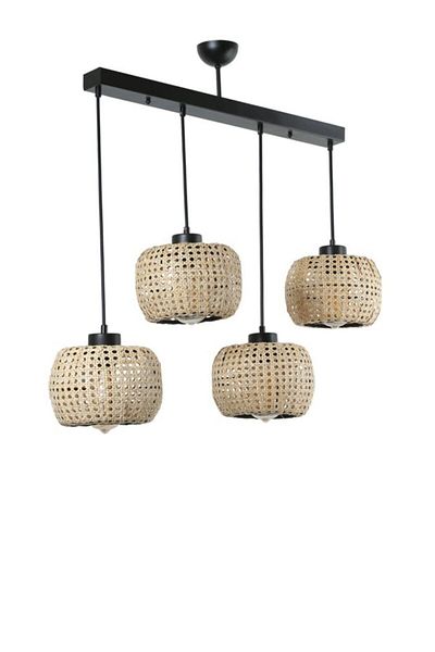 Lumexx Tiger 4 Row Rattan Pendant Lamp Set