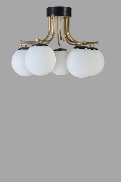 Lumexx ROMA Set of 5 Black and White Glass Chandelier