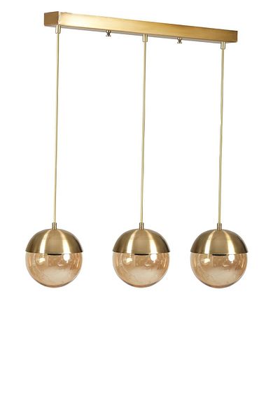 Lumexx Globe 3 Row - Antique and Honey Glass Pendant Lamp