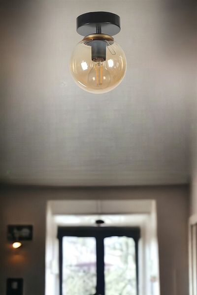 Lumexx Black Honey Glass New Can Single Chandelier