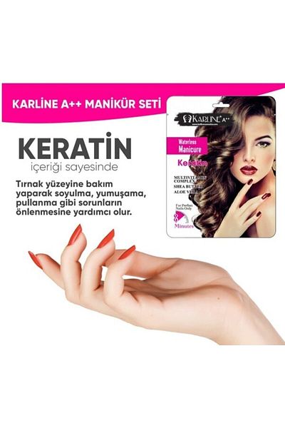 Karline A Manicure Set with Keratin, Skin Renewal / Hand Care Mask Disposable (9 Pieces)