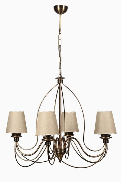 Lumexx Berfin Antique Set of 4 with Wicker Lampshade - 7758-4