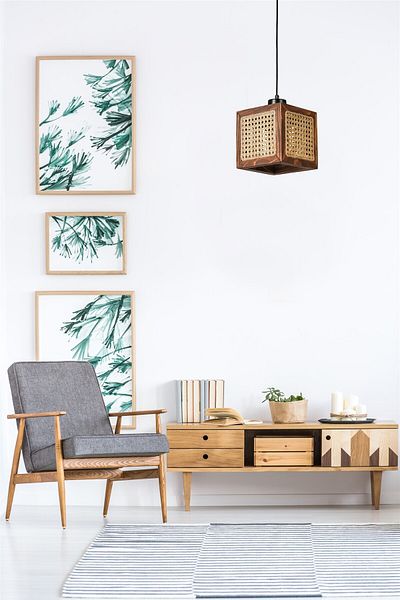 Lumexx Single Beach Walnut Ratnan Pendant Lamp