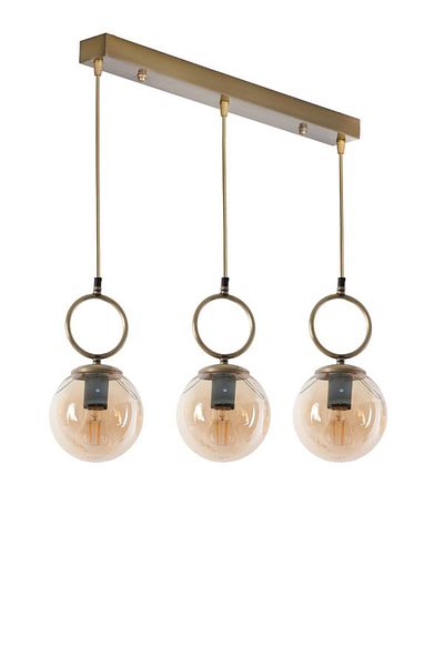 Lumexx Morino 3 Row Honey Glass Antique Pendant Lamp Set