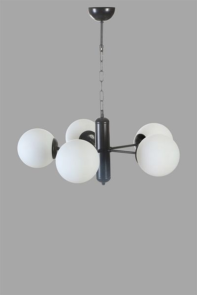 Lumexx Bankok Black and White Glass Chandelier Set of 5