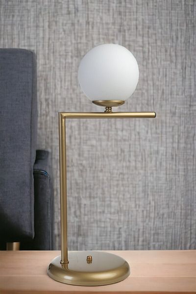 Lumexx White Glass Araz Antique Table Lamp