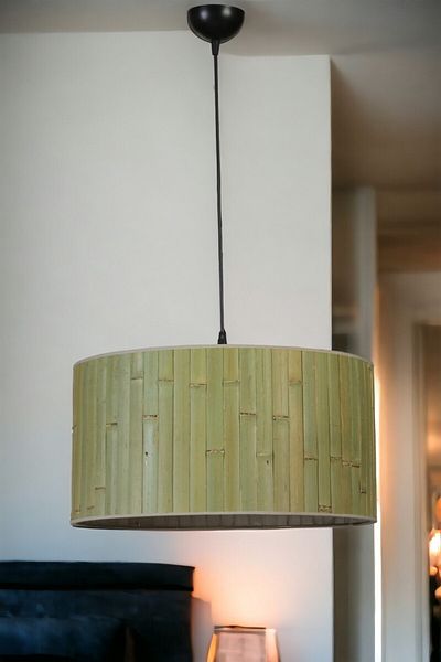 Lumexx BAMBU 03 - Single Pendant Chandelier with Lampshade
