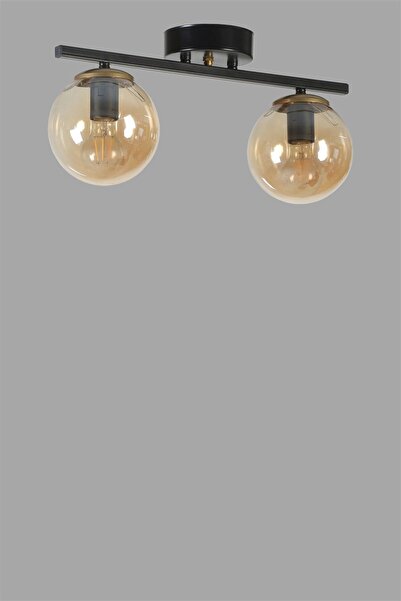 Lumexx YENİ CAN 2 Lİ SİYAH BAL CAMLI AVİZE