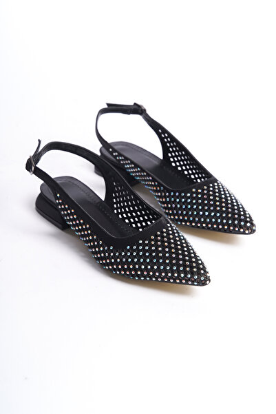 Barve Brave ,kadın Babet, Siyah Satan Taşlı ,tam Kalıp,