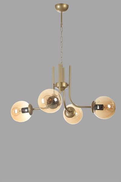 Lumexx Antique Honey Glass Chandelier Set of 4