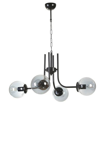 Lumexx NEVADA 4-Piece Black Fume Glass Chandelier Set