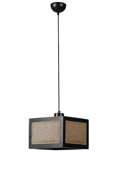Lumexx Black Wicker Chandelier - Beach Large Single