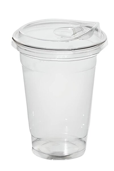Miopack Mg Home 400 Cc Plastik Pet Limonata Milkshake Bardağı 20 Adet Klips Kapaklı