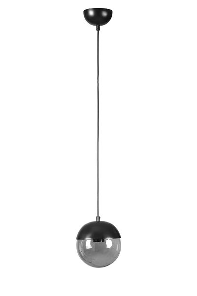 Lumexx Black Fume Globe Single Glass Pendant Lamp