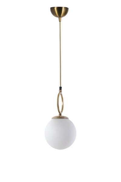Lumexx White Glass Morino Single Antique Pendant Lamp