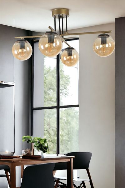 Lumexx OSLO Set of 4 Honey Glass Antique Chandelier