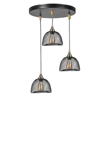 Lumexx NASA Set of 3 Black Tray Pendant Lamp