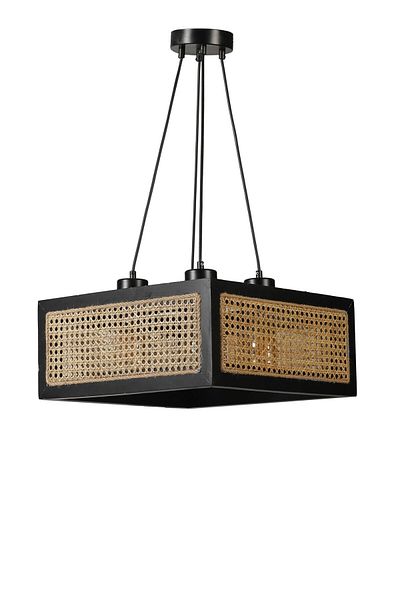 Lumexx Set of 4 Black Ratlan Countryside Square Chandelier