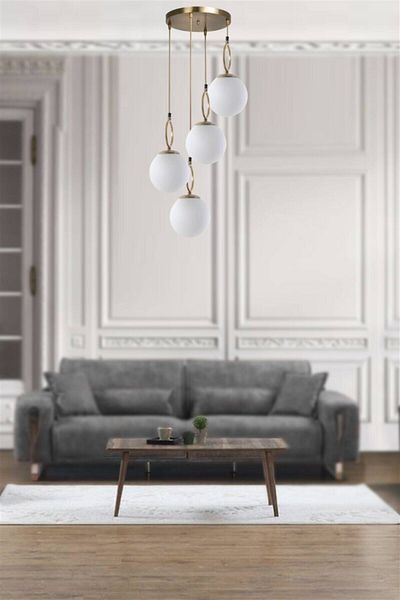 Lumexx White Glass Morino Antique Pendant Lamp with 4 Trays