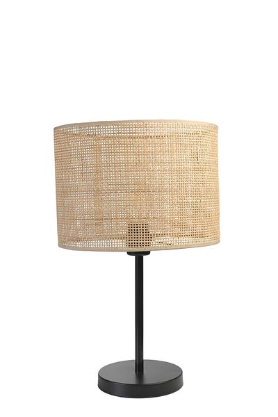 Lumexx Black Braided Rattan Table Lamp with Lampshade