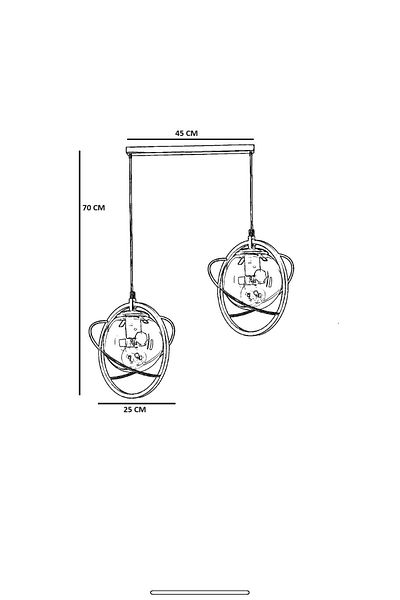 Lumexx NEPAL - 2 Row Black and White Glass Pendant Lamp