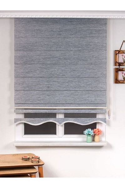 TREND STOR PERDE Imported Bamboo Light Gray Bamboo Roller Zebra Curtain Skirt Sectional