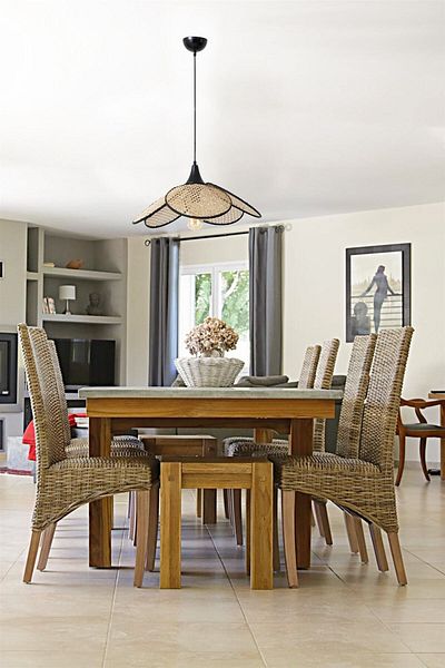Lumexx Rustic Rattan Prop Pendant Lamp - Single