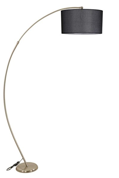 Lumexx Mısra Mat Krom Lambader Silindir Hasır Siyah Abajurlu