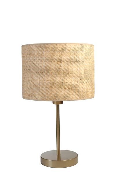 Lumexx Wicker Rattan Table Lamp with Lampshade - Antique Design