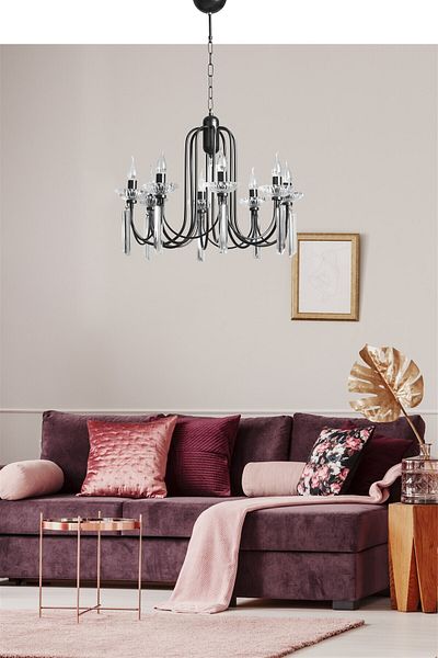 Lumexx Black Rustic Chandelier - Countess 8 Pack