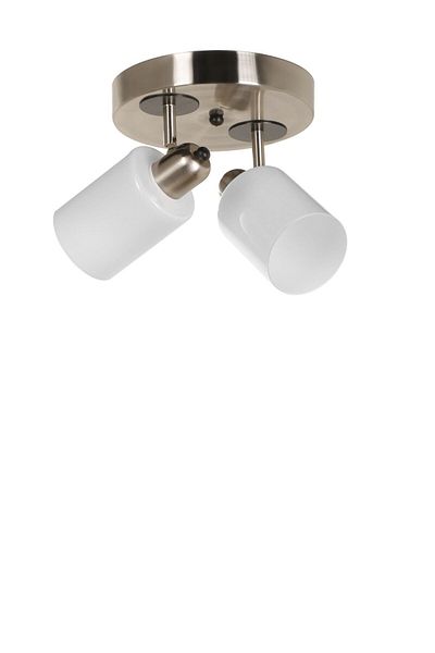 Lumexx Matte Chrome White Glass Nomi Chandelier - With 2 Trays