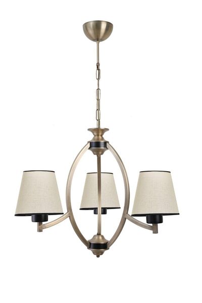Lumexx Paul 3-Piece Antique Chandelier with Open Wicker Lampshade