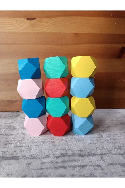 Moccotoys Waldorf Wooden Balance Game Set of 12 -Woodblocks