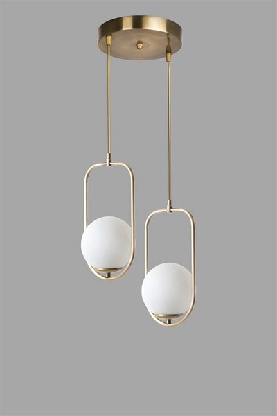 Lumexx White Glass Ahu Antique Pendant Lamp with 2 Trays