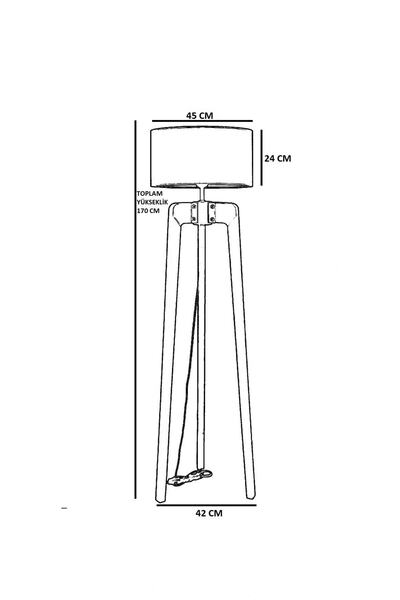 Lumexx Çağla Yanık Lambader Silindir Ratan Abajurlu