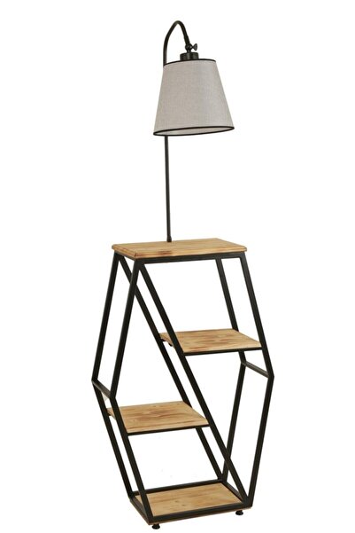 Lumexx Sembol Yanık Lambader Pramit Açık Hasır Gri Abajurlu