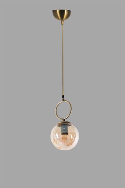 Lumexx Morino Single Flexible Antique Pendant Lamp - Honey Glass
