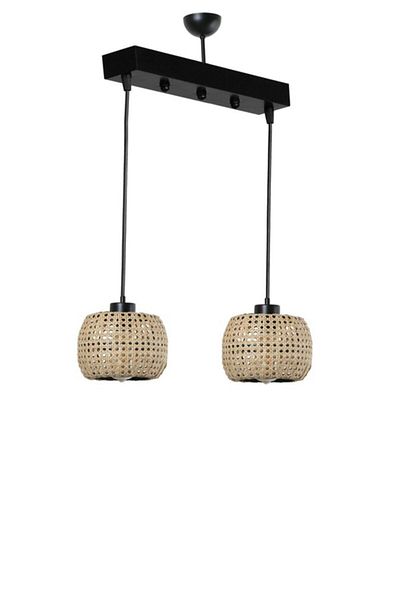 Lumexx Tiger 2 Row Rattan Pendant Lamp Set