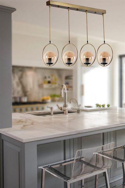Lumexx Ring 4 Row - Honey Glass Antique Pendant Lamp