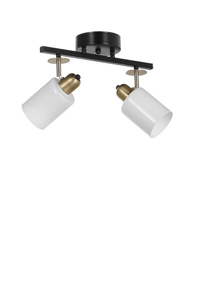 Lumexx Nomi Chandelier - 2 Rows, Black and White Glass
