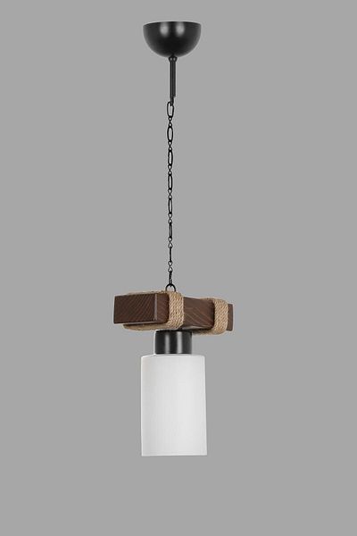 Lumexx Wooden Walnut Cylinder Jasmin Single Opal Glass